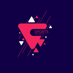 Poster - Abstract geometric background. Sports poster with the flat figures.