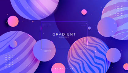 abstract modern dynamic 3d background. gradient effect violet outer space planet object. vector temp
