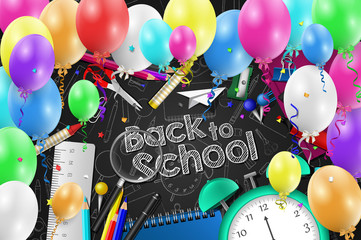 Wall Mural - Welcome Back to School - Back to School Vector Illustration. Back to school education with school supplies - Back to school isolated vector.