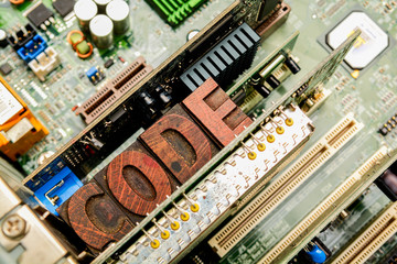 Computer code. Coding for computer programming and developing
