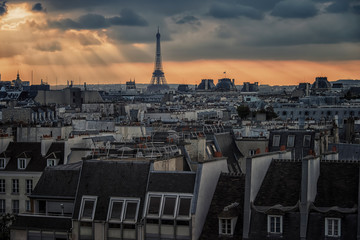 Wall Mural - view of the roofs of paris, france