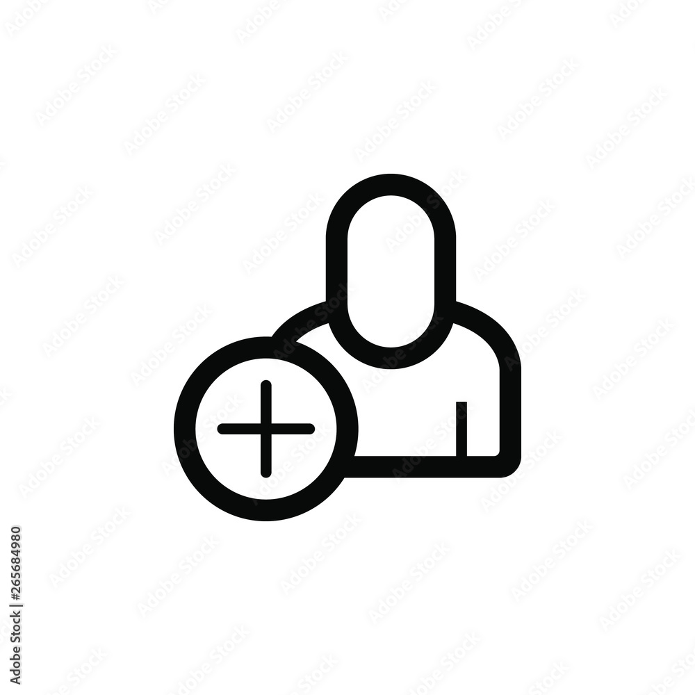 Add User vector border icon. This icon use for admin panels, website ...