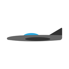 Wall Mural - Plane side view transportation travel vector icon. Sky jet aviation illustration vehicle