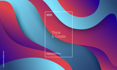 Poster - Wavy 3d geometric background. Eps10 vector