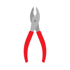 Wall Mural - Diagonal pliers red wrench tools mechanic design vector icon. Manual carpenter power repair construction equipment