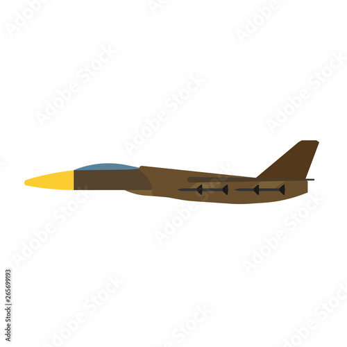 Fotomural Military aircraft side view vector icon aviation fighter jet