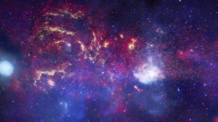 flying through colourful space