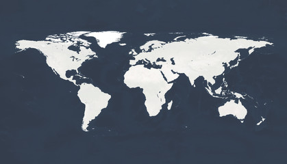 Fototapete - Globe similar worldmap icon.  Big size physical world map illustration. World map, isolated on white background.  Plain color on solid background.