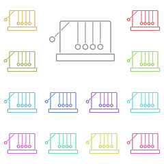 Poster - Newton cradle multi color icon. Simple thin line, outline vector of Education icons for UI and UX, website or mobile application
