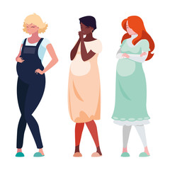 Poster - interracial group of pregnancy women characters