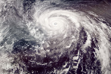 Category 5 Typhoon Satellite View. Elements Of This Image Furnished By NASA.