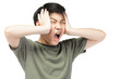 © sirikorn - Portrait Young Asian boy over white background, be upset; have a bad temper emotional portrait of teen boy wearing t-shirt. Thoughtful teenager, isolated on white background.