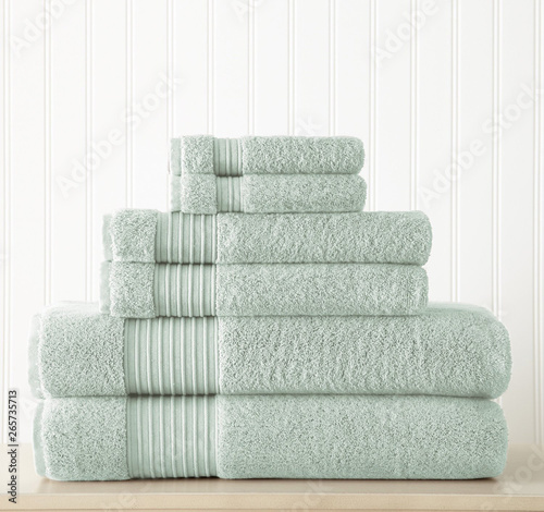 Fotomural Cotton terry towel set. Dobby border towel set