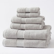 Cotton terry towel set. Dobby border towel set