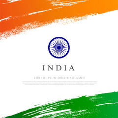 Wall Mural - Flag of india Vector illustration. Independence Day.