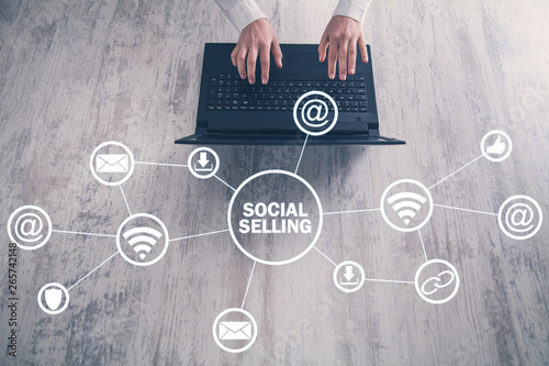 Fotografía Internet, communication, technology. Concept of social selling