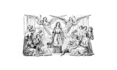 Wall Mural - Christian illustration. Old image