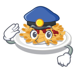 Sticker - Police pasta is served on cartoon plates