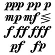 © stas111 - Set of signs of music dynamics. Vector illustration