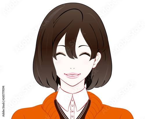 秋服の女性 笑顔 Adobe Stock でこのストックイラストを購入して 類似のイラストをさらに検索 Adobe Stock