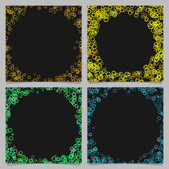 Poster - Colored round border background design set with circles