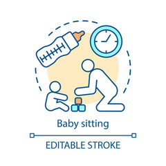Fototapete - Baby sitting service concept icon