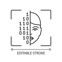 Canvas Print - Face scanning procedure linear icon