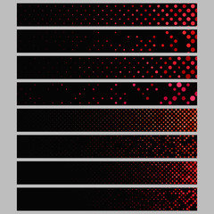 Poster - Color abstract dot pattern rectangular web banner background set