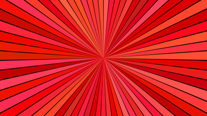 Poster - Red abstract psychedelic striped ray burst background design - vector graphic