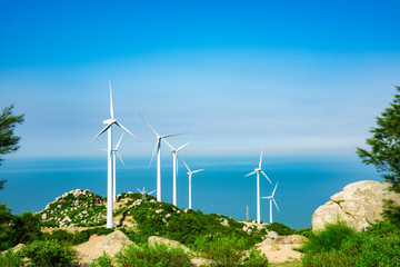 Wind turbines in the mountains