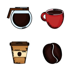 Canvas Print - coffee time set icons