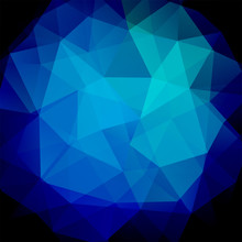 Polygonal Vector Background. Can Be Used In Cover Design, Book Design, Website Background. Vector Illustration. Blue, Black Colors.