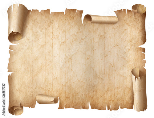 Ancient worn parchment illu...