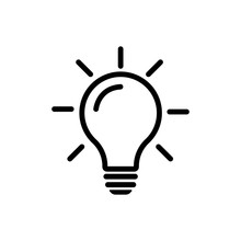 Bulb Light Vector Icon. Lighting Electric Lamp. Electricity, Shine. Light Bulb Icon Vector