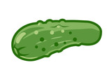 Fototapeta Dinusie - Pickle cucumber vector cartoon illustration, isolated on white background. Green vegetables, food groups, balanced diet theme design element.