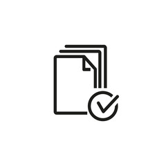 Poster - Approved document line icon. Tick, agreement, contract. Paperwork concept. Can be used for topics like business, education, stack