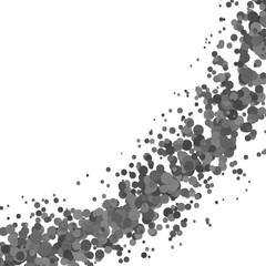 Poster - Blank abstract curved confetti background template with scattered dots