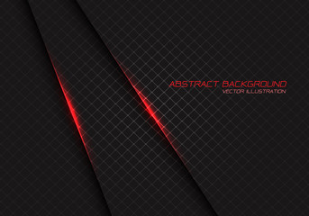 Abstract red light on dark grey square mesh with text design modern luxury futuristic background vector illustration.