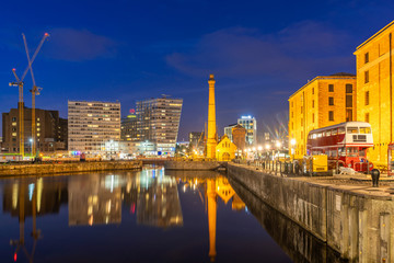 Wall Mural - Liverpool Skyline Pier head sunset