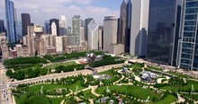 Chicago Skyline Over Millennium Park