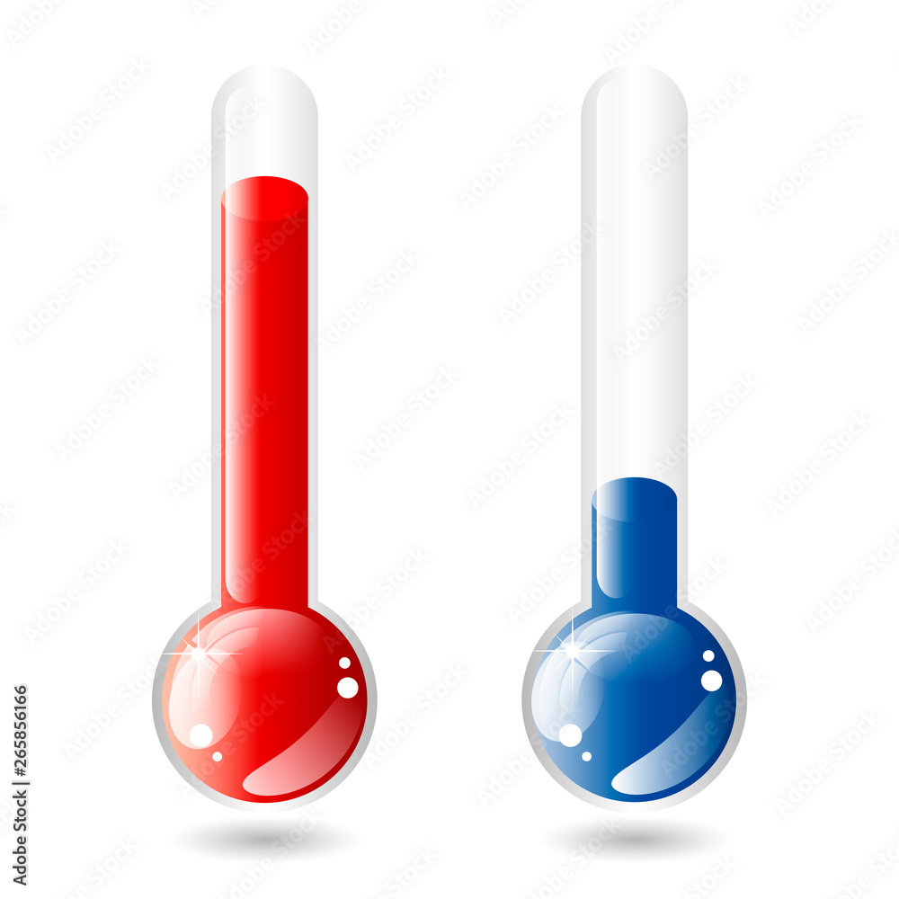 Thermometer icons. Cold and hot weather icon Stock Vector | Adobe Stock