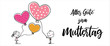 Muttertag - Kinder mit Luftballon - Herzen - 3 Dateien - Square - horizontal und Scyscraper