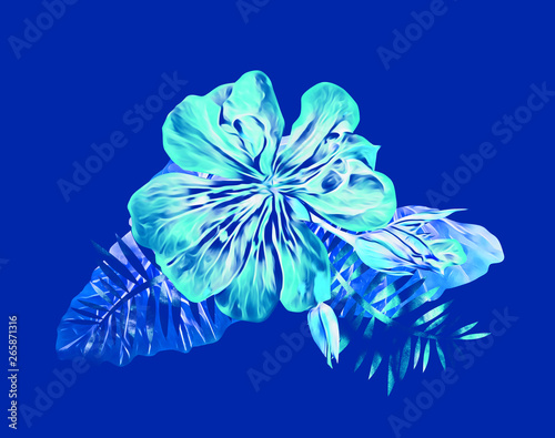 Watercolor illustration of exotic flower