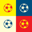© STANISLAV - Ball icon. Yellow, blue and red color material minimal icon or logo design
