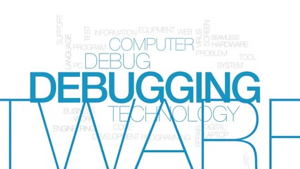 Wall Mural - Debugging word cloud. Kinetic typography.