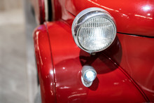 Rear Light Of A Red Retro Car
