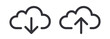 Upload download cloud arrow vector line art icon symbol