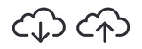 Fototapeta  - Upload download cloud arrow vector line art icon symbol