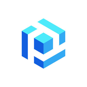 Hexagon Box Element Template Icon for technology finance business health company with modern high end look