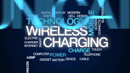 Sticker - Wireless charging animated word cloud. Kinetic typography.